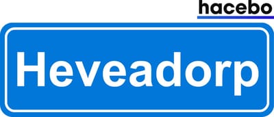 Hacebo - Plaatsnaam Sticker - 29x10 CM - Heveadorp sticker - Verkeersborden sticker - grappige cadeaus - Heveadorp