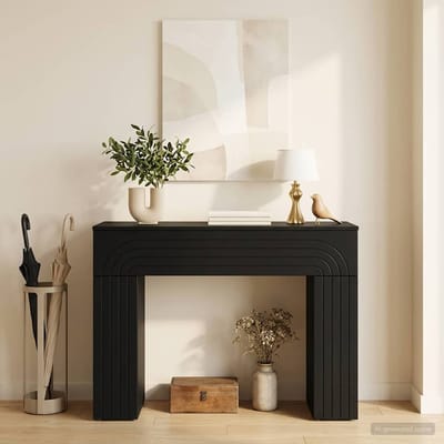 vidaXL - Salontafel - Zwart - 102 - x - 35 - x - 75 - cm - Bewerkt - hout