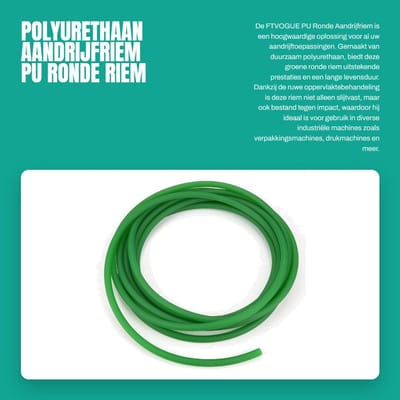 Dailygoods- Polyurethaan Riem - Ronde PU Riem - Hoge Treksterkte - Slijtvast - Impactbestendig - Eenvoudige Installatie - 8mm x 5m - Aandrijfsysteem