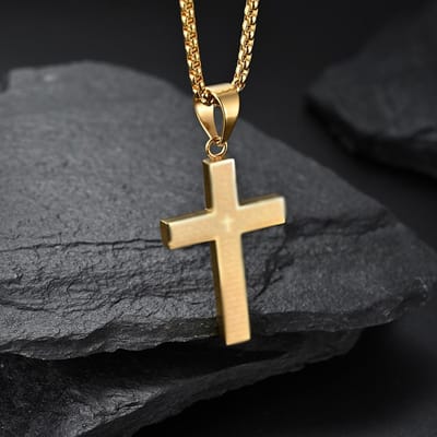 Europese en Amerikaanse Titanium Staal Kruis Ketting Roestvrij Staal Kruis Hanger