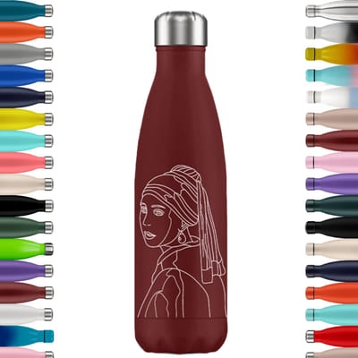 FLASKE Original Drinkfles 500 ml - Geïsoleerde RVS Waterfles - BPA-vrij - 12u Warm & 24u Koud - Geschikt als Thermosfles en Thermoskan - Water Bottle Stainless Steel - Lady