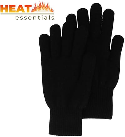 Heat Essentials - Handschoenen Dames - Zwart Melange - One Size - Gebreid - Warm en Zacht
