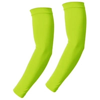 2 STUKS Reflecterende Nacht Fietsen Hardlopen Armwarmers Cover Heren Sport Armstukken Manchet Zomer Zon UV Bescherming Dames Armmouwen groen