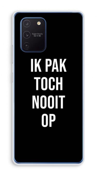 Case Company® - Hoesje geschikt voor Samsung Galaxy Note 10 Lite hoesje - Ik pak nooit op - Zwart - Soft Cover Telefoonhoesje - Bescherming aan alle Kanten en Schermrand