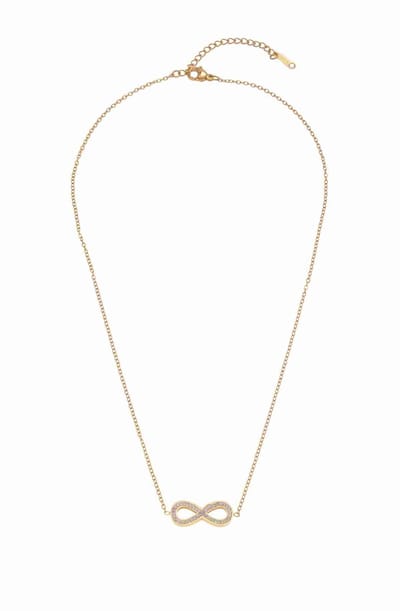 WeLoveSilver - Goudkleurige infinity ketting - chirurgisch staal - kristallen