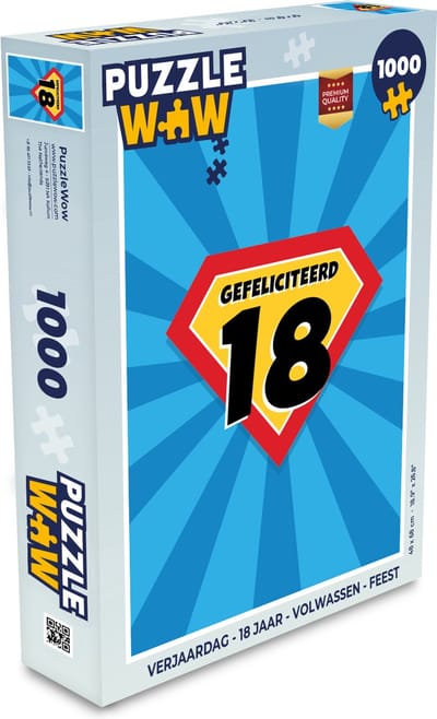 Puzzel Verjaardag - 18 jaar - Volwassen - Feest - Legpuzzel - Puzzel 1000 stukjes volwassenen