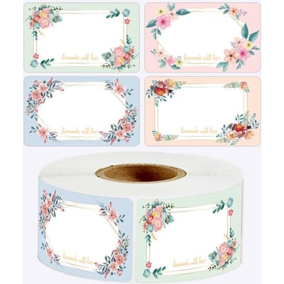 50-250 Stuks Bloemen Naamlabels Keuken Blanco Handgeschreven Datumstickers Koelkast Vriezer Voedselopslag Kleine Bedrijven 3*5Cm white