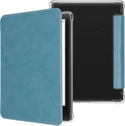 kwmobile ereader hoesje geschikt voor Amazon Kindle Paperwhite (2024)/Colorsoft hoes - E reader flip case met magneetsluiting - Kunstleren e book sleeve - In petrol