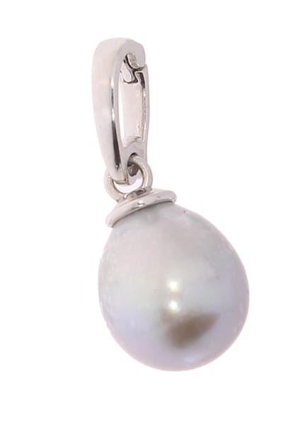 Witgoud cliphanger - 14karaat – parel - cliphanger - zoetwater parel uitverkoop Juwelier Verlinden St. Hubert - van €375,= voor €225,=