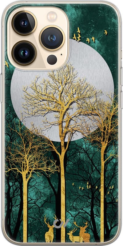 Hoesje geschikt voor Apple iPhone 13 Pro - Noorderlicht - - Goud - Apple Soft Case Telefoonhoesje - TPU Back Cover - Casevibes