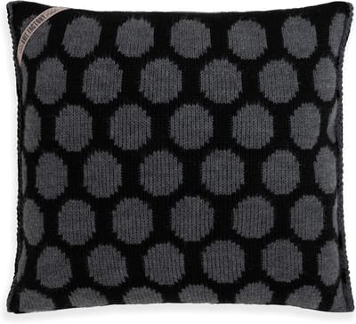 Vierkant Sierkussen 50x50 cm Zwart Antraciet met Stippen - Inclusief Vulling