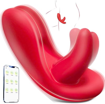 Oneay Tongvormige vibrator, seksspeeltje voor volwassenen, mini-slipvibrator, clitoris- en vaginale stimulator met 10 vibratiestanden, seksspeeltje voor volwassenen, speciaal voor stellen.