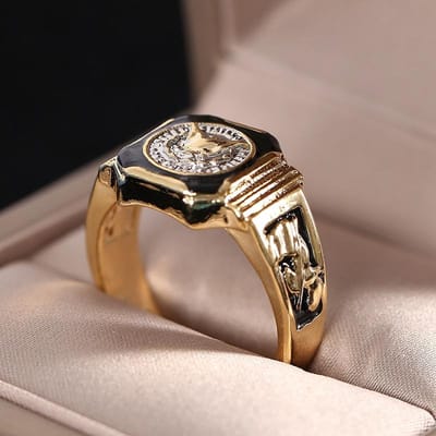 Mode Koningsring Klassieke Punk Stijl Amerikaanse Adelaar Ringen Voor Mannen Persoonlijkheid Design Sieraden Luxe Feestaccessoires Cadeau 9 brown