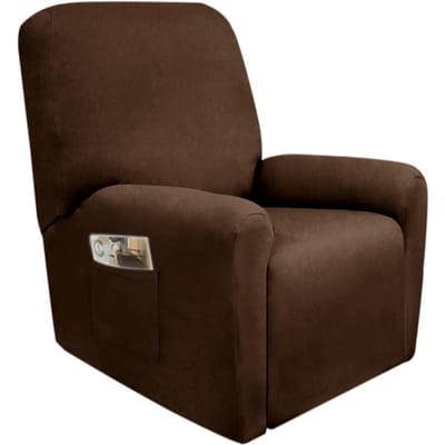 1 STUK Bedrukking Eenzits Relaxfauteuilhoes Woonkamer Elastische Relaxfauteuilhoes Bescherming Ontspan Leunstoelhoes Single Seat brown