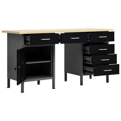 vidaXL - Werkbank - 160x60x85 - cm - staal - zwart