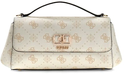 GUESS schoudertas Emelie Logo Flap Crossbody White Logo wit