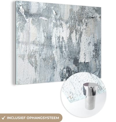 MuchoWow® Glasschilderij 120x90 cm - Schilderij acrylglas - Verf - Industrieel - Design - Foto op glas - Schilderijen