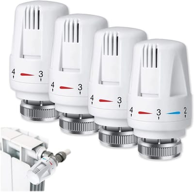 4 Stuks Thermostaatknoppen Radiator - M30 x 1,5 - Temperatuurregeling voor Centrale Verwarming