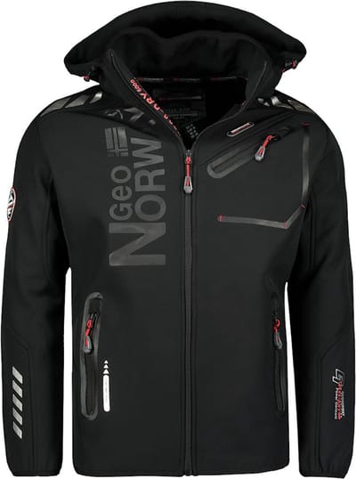 Geographical Norway Softshell Jas Heren Zwart/Zwart Royaute - M