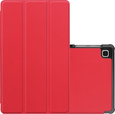 Hoes - Geschikt voor Samsung Galaxy Tab S6 Lite - Dun & Stevig - Trifold Bookcase - Hard Cover - Hardcover Book Case - Tablet Hoesje - Rood