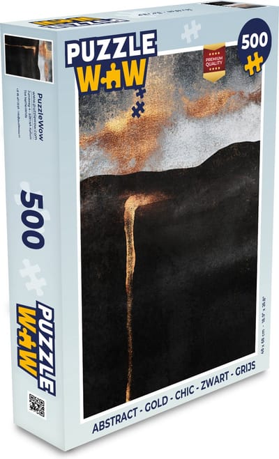 Puzzel Abstract - Gold - Chic - Zwart - Grijs - Legpuzzel - Puzzel 500 stukjes