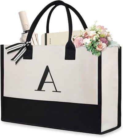 Canvas Strandtas met Boodschappentassen en Gepersonaliseerde Geschenken - Ideale tas voor Werk en Vrienden.