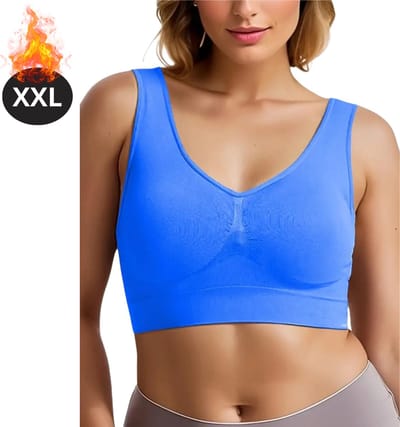 Bovista BH Zonder Beugel - Zonder Bandjes - Push-up Bh's - Comfort Beha - Gemengd - Comfortabel - Koningsblauw - Maat XXL