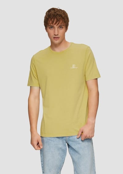 Qs Men-T-shirt--16D0 YELLOW-Maat S