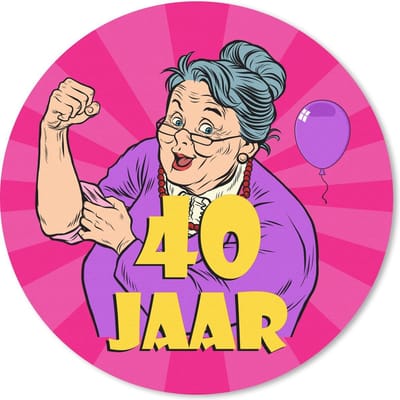 Muismat rond 20x20 cm - Mousepad Vrouw - Verjaardag - 40 Jaar - Ronde muismatten