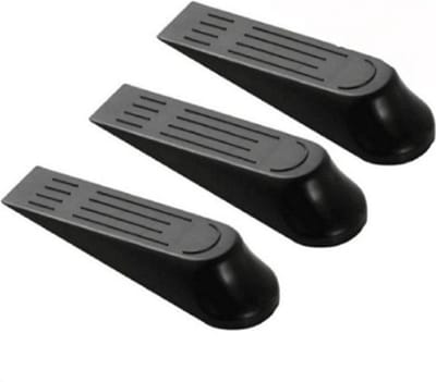 Deurwiggen Set - Deurblokkers - Deuren Open Houden - Flexibel Rubber Materiaal - 3 Stuks - Zwart