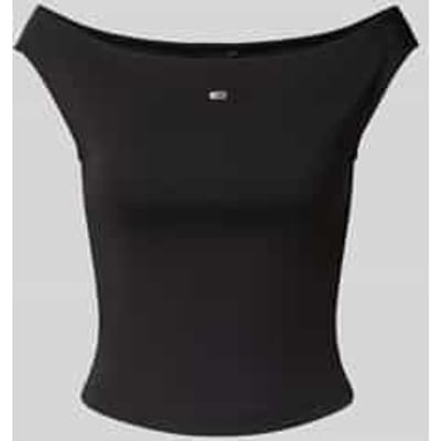 Slim fit top van katoenmix