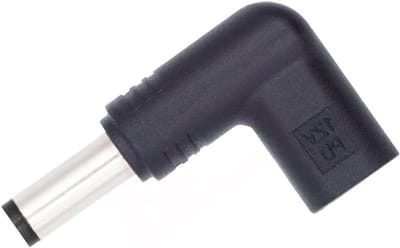 USB-C naar DC Adapter - Voedingskabel Converter - Apparaten Laden - 90 Graden Hoek - 5.5x2.1mm - Zwart