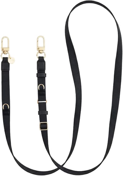 xoxo Wildhearts telefoonkoord - Lanyard Strap (Black) - Geschikt voor iPhone - Geschikt voor Samsung - Universeel - Phone cord - Chique telefoonketting - Koord voor telefoon - Telefoonhanger - Zwart met details in het goud