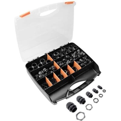 Quadrios 2102CA110 Wartel assortiment PA66 Zwart (RAL 9005) 1 set(s)