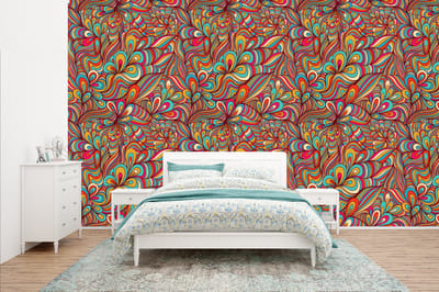 Behang - Fotobehang Design - Jaren 70 - Fantasy - Kleur - Breedte 400 cm x hoogte 240 cm