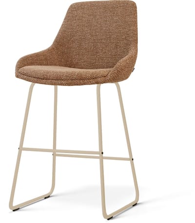 Nolon Nino-Isa Barkruk Bruin Blend - Beige Onderstel - 65 Cm - Japandi - Barstoel - Stoffen - Kookeiland