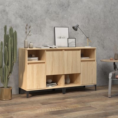vidaXL - Dressoirs - 2 - st - 60x35x70 - cm - bewerkt - hout - sonoma - eikenkleurig