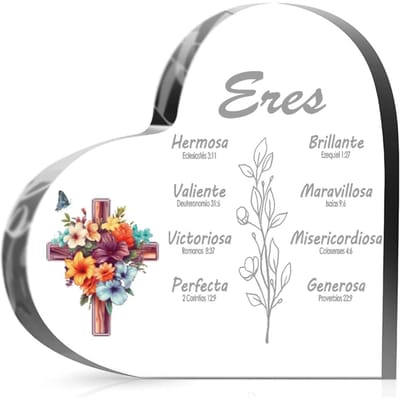 Cadeaux Chrétiens Espagnols pour Femmes | Cadeaux Religieux Inspirants avec Versets Bibliques Prières Cadeaux | Cadeaux d'Écriture gray