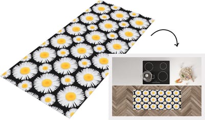 Keukenloper - Loper keuken - Patronen - Daisy - Bloemen - 120x50 cm - Keukenloper vinyl