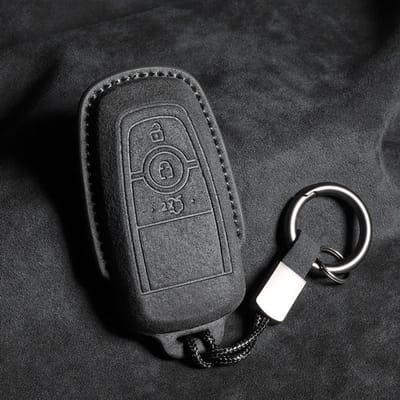 Autosleutelhoesje Voor Ford Ranger Wildtrak Afstandsbediening Beschermer Voor Ford Ranger Wildtrak Keyless Lederen Cover Shell Accessoires black