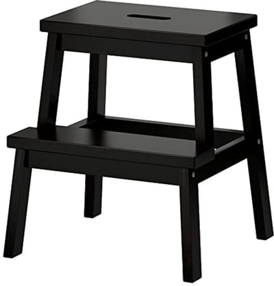 Kinderopstapkruk voor Woonkamer, Keuken en Badkamer - Veiligheidsanti-slip, Zwart, 50 cm
