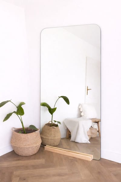 Nordic Style® Rechthoekige spiegel 215x110cm - Frameloos - Scandinavische Spiegels - Vierkant - Zonder lijst - Randloos - Frameloos - Pas spiegel - Staande spiegel - Kleedkamer spiegel - Pas