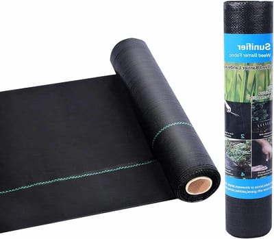 Onkruidbarrière landschapsstof - Tuinstof onkruidblokkering - Tuinonderhoud besparen - Heavy duty polypropyleen - 1 ft x 50 ft - Zwart