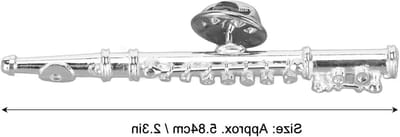 Muziek Broche - Fluit Pin - Decoratie Accessoire - Miniatuur Instrument - 5.84 cm - Zilver
