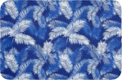 Badmat 60x40 cm - Antislip - Palmblad - Patroon - Blauw - Badmatten voor badkamer - Badkamermat - Douchemat - Badkamer mat
