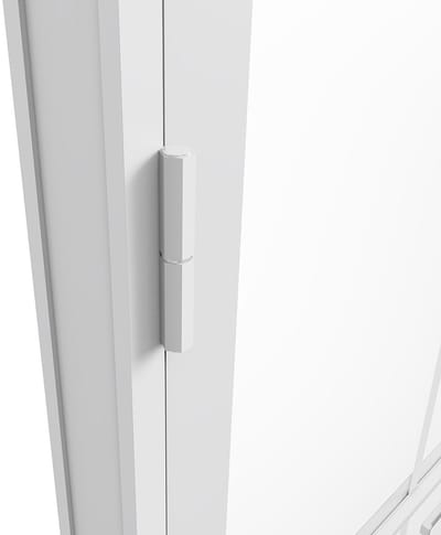 Vente-unique Omkeerbare deurblok in aluminium en gehard glas - H204 x B83 cm - Wit - SEROTO