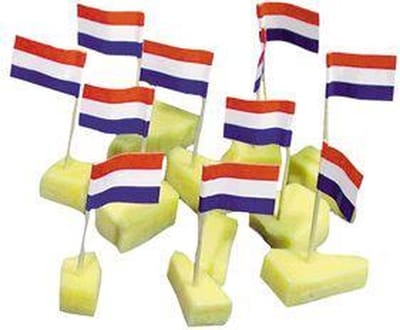*** 100x Nederlandse Vlaggetjes (7cm) - Cocktailprikkers - Borrelplank Holland - van Heble® ***
