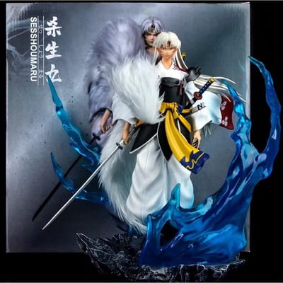 31cm POP Anime Japonais GK Inuyasha Sesshoumaru Statue de Jeu Figurine d'Action en PVC Jouet Figurine d'Anime Figurine de Collection Poupée Cadeaux W145867WW- white