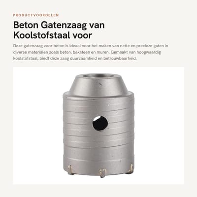 Dailygoods - Beton Gatenzaag van Koolstofstaal voor Nauwkeurig Snijden