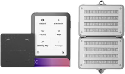 Ledger Flex Crimson Magento Voordeelbundel + Ledger Recovery Key + Ellipal Seed Phrase Steel - Crypto Hardware Wallet met Touchscreen